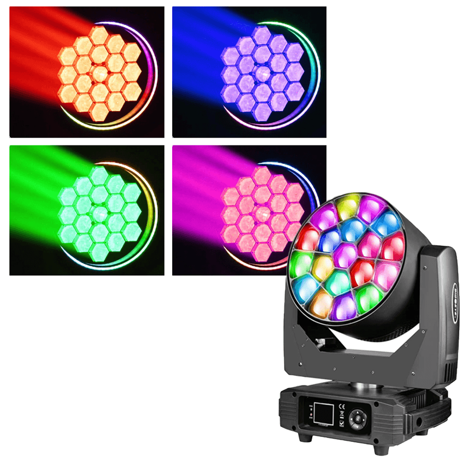 Wholesale 19*12W DMX512 RGBW 4In1 19PCS LED Bee Eye Wash Zoom Moving Head Light Stage Lights LED DJ Light